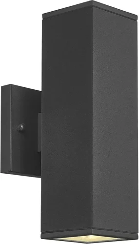 Miniatura 11 de Ken & Ricky Apliques de pared para exteriores, moderna lámpara exterior arriba y abajo, lámpara exterior cuadrada con acabado blanco lijado, 1