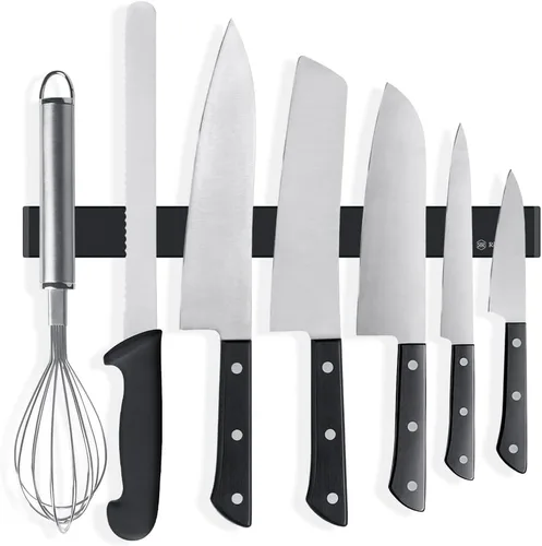 Rich&Ray Tira magnética para cuchillos sin taladrar, soporte magnético para cuchillo de cocina para pared, accesorios de cocina, barra organizadora