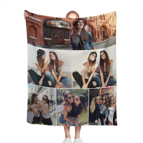 Miniatura 15 de Mantas personalizadas con fotos, manta personalizada de collage de fotos, manta personalizada para parejas, con mis propias fotos, regalos de Foto 1