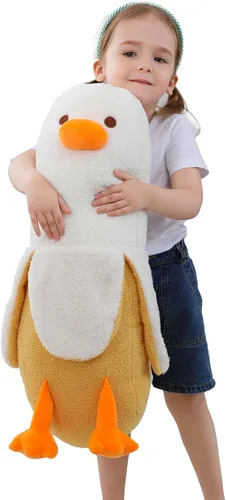 OurHonor Peluche de pato de plátano de 19.6 pulgadas, bonito peluche de plátano, regalo para niñas, niños, novias, adultos, decoración de habitación