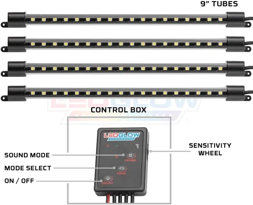 Miniatura 2 de LEDGlow - Juego de iluminación para el tablero de mandos del auto, ajuste universal, modo música, modo de iluminación bypass automático, 4