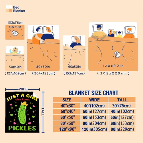 Miniatura 4 de Just A Girl Who Loves Pickles Manta - Manta Acogedora de Franela Suave, Ligera y Cálida de Pepinillos para Niños y Niñas - 40"x50" Regalo para Niños