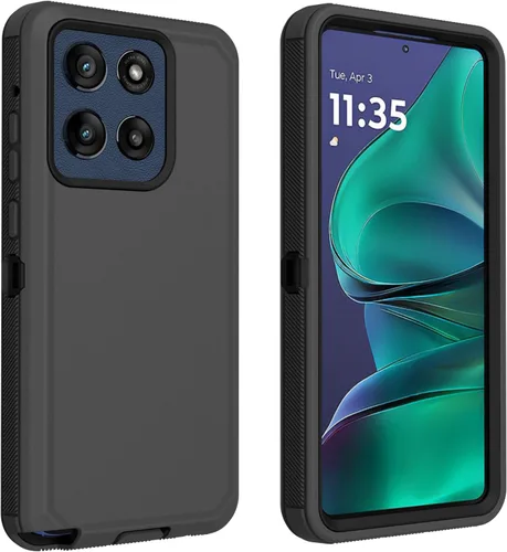 Miniatura 12 de Funda protectora resistente para Motorola Moto G Stylus 2021, a prueba de golpes, a prueba de polvo, 3 en 1, para Moto G Stylus 5G 2021 (negro)