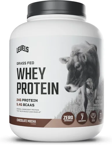 Miniatura 14 de Levels - Polvo de proteína de suero alimentado con pasto, sin artificiales, 24G de proteína, chocolate puro, 5 libras