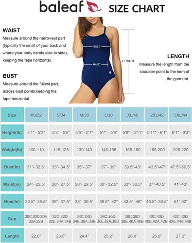 Miniatura 6 de Baleaf - Traje de baño deportivo para mujer, de una pieza, con tirantes ajustables, para natación