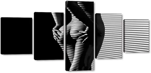 Miniatura 24 de Lienzo extra grande sexy chica desnuda durmiendo en la cama, arte de pared con marco de madera sexy para mujeres desnudas, obras de arte, arte