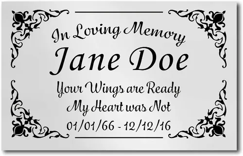 Miniatura 5 de Placa conmemorativa con borde elegante, mensaje personalizado y emblemas de reconocimiento de memoria de identificación, fabricado en Estados Unidos