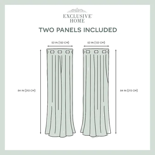 Miniatura 6 de Exclusive Home Gates panel de cortinas en par para ventana, con arandelas en la parte superior, para oscurecimiento de habitación, tejidas