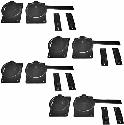 Miniatura 20 de Renovators Supply Manufacturing Cerradura de puerta de hierro forjado negro de 6.5 pulgadas con herrajes de montaje