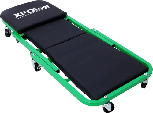 Mechanic Creeper plegable Z Creeper, 36 pulgadas 2 en 1 Z Creepers asiento 300 libras de capacidad, silla de garaje ajustable plegable con 6 ruedas