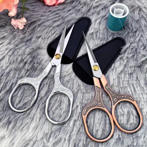 Miniatura 4 de Tijeras pequeñas y afiladas para cortar cabello, barba, cejas, nariz, vello facial, belleza Tijeras de corte de costura para bordado, tela