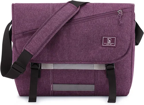 Miniatura 14 de OIWAS Bolsa tipo mensajero para hombre, 14 pulgadas, bolsa cruzada para computadora portátil, bolsa de hombro, bolsa de hombro para universidad