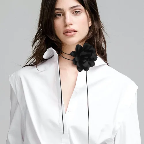Miniatura 6 de KIMI RAJI Gargantilla de flores para mujer, gargantilla de terciopelo largo de terciopelo para mujeres, niñas, novia, boda, fiesta, verano, collares