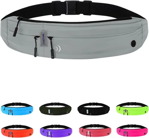 WATERFLY Cinturón Riñonera para Correr: Riñonera de Cintura para Corredor Maratón Trotar Ejercicio Deportivo Fitness Soporte para Teléfono Cinturón