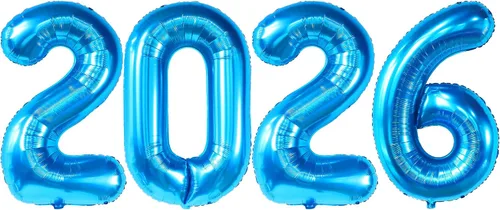 Miniatura 11 de Katchon, Globos gigantes dorados 2026 – 42 pulgadas Globos de Año Nuevo Números de globos 2026 Globo dorado para decoraciones de Año Nuevo