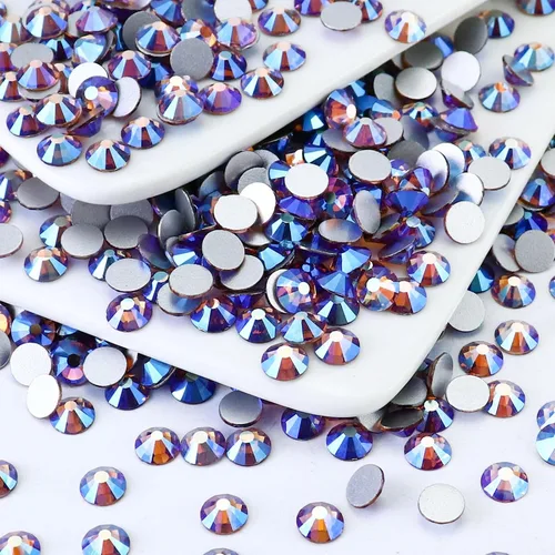 Miniatura 7 de 1440 piezas de diamantes de imitación SS20 de cristal de vidrio con parte posterior plana, gemas de cristal redondas de parte posterior plana