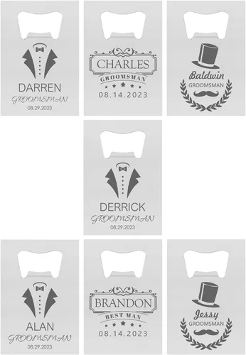 Miniatura 33 de Abrebotellas personalizados, tamaño de tarjeta de crédito, padrinos de boda, regalos para boda, despedida de soltero, abrebotellas de cerveza