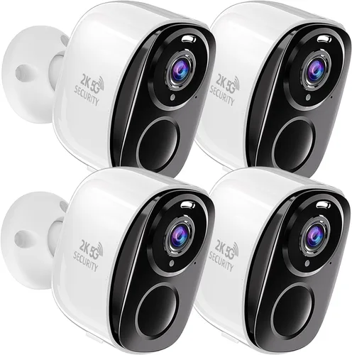 Cámaras de seguridad Wifi 5G/2.4G inalámbricas para exteriores, cámaras WiFi alimentadas por batería de 2K con detección de movimiento AI, foco,