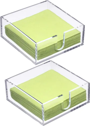 Miniatura 5 de Servilletero acrílico para mesa de cóctel, servilleta transparente para bebidas, cuadrado, rectangular, para cena, cocina, baño, restaurante, bar