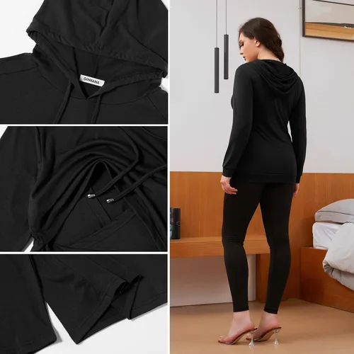 Miniatura 97 de GINKANA Sudadera con capucha para mujer, manga larga, lactancia materna, ropa casual