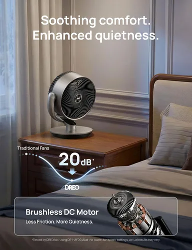 Miniatura 5 de Dreo - Ventilador inteligente silencioso de 16 pulgadas 25dB para dormitorio, ventilador de habitación DC con control remoto, ventilador oscilante