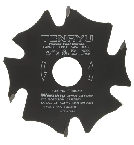 Tenryu PT-10006-2 Hoja de sierra con punta de carburo de 4 pulgadas (molienda ATAFR de 6 dientes, eje de 0.866 in, corte de 0.157)