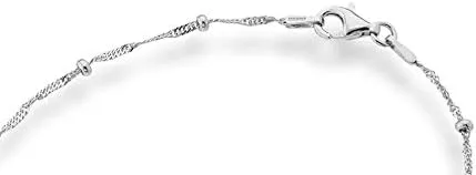 Miniatura 3 de Miabella Collar de cadena de cuentas de plata de ley 925 italiana para mujer, fabricado en Italia