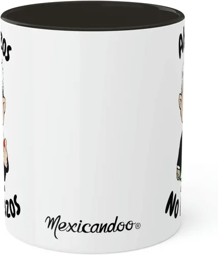 Miniatura 5 de MEXICANDOO AMLO - Taza de café Abrazos No Balazos con diseño de dibujos animados divertidos Muñeco AMLITO, taza de cerámica blanca brillante