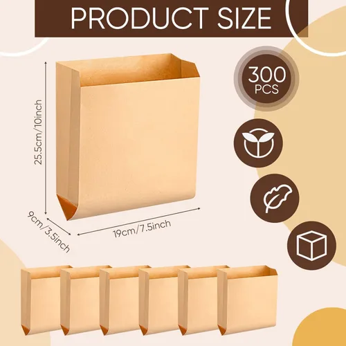 Miniatura 2 de Bolsa de papel kraft encerada para higiene femenina, para baño de negocios, dispensadores personales de 7.5 x 10 pulgadas, bolsas de papel