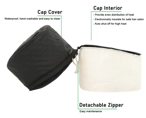 Miniatura 2 de Gorro térmico para acondicionamiento profundo, vaporizador de cabello, calefacción, cuidado térmico, tratamiento eléctrico del cuero cabelludo