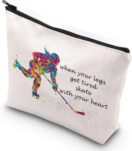 Miniatura 8 de G2TUP Bolsa de cosméticos de hockey sobre hielo, estuche de maquillaje para jugadores de hockey, regalo para niñas cuando tus piernas se cansan