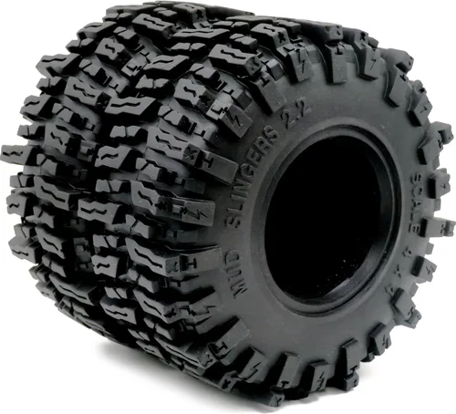 Miniatura 3 de HOBBYSOUL 2 neumáticos RC 2.2 Mud Slingers suaves y pegajosos de 4.882 in / 4.88 pulgadas para 1/10 Axial SCX10 Wraith Yeti/Traxxas TRX4 AMG 6x6