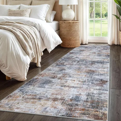 Miniatura 963 de IOHOUZE Alfombra abstracta lavable de 3 x 12 pies para pasillos, antideslizante para cocina, camino de entrada de lana sintética para interiores