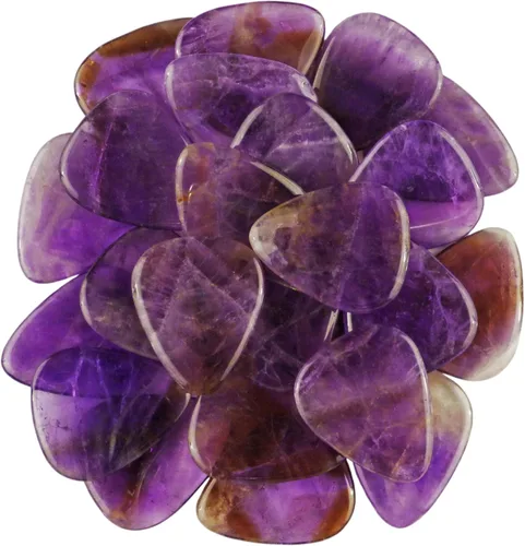 Miniatura 16 de Púa de guitarra o bajo de Obsidiana de Caoba en vidrio volcánico - 3.0 mm de calibre ultra pesado - Forma 351 - Púa exótica artesanal de gema