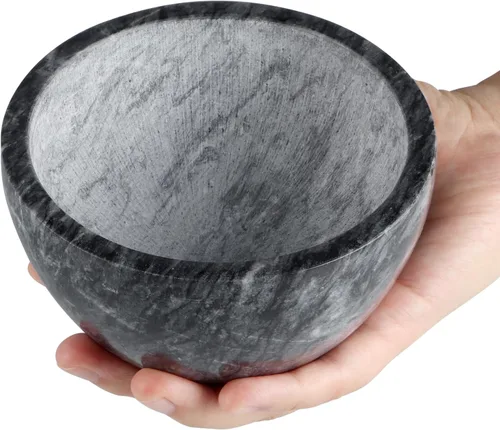 Miniatura 2 de MDLUU Cuenco de jabón de afeitar de mármol, cuenco de jabón de afeitar y crema de 4.7 pulgadas, cuenco de piedra de mármol natural, mantiene