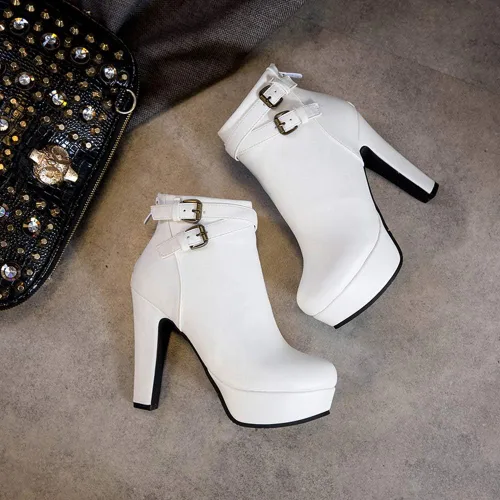 Miniatura 11 de Scaoruki Zapatos de otoño de moda para mujer, botines de tacón de bloque