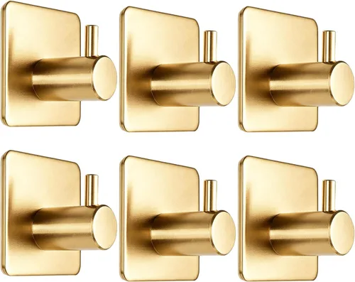 Miniatura 7 de Fotosnow Ganchos adhesivos negros para toallas, ganchos de pared resistentes para puerta de baño, cocina, paquete de 4