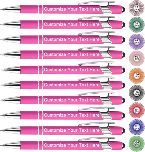 Miniatura 11 de Qingxily Hasta 300 bolígrafos personalizados a granel con grabado gratis, bolígrafos personalizados con tu nombre, mensaje de texto