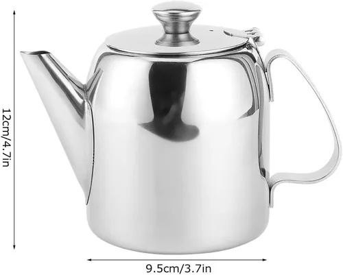 Miniatura 8 de Tetera de acero inoxidable, tetera de vidrio Ea, tetera turca, jarra de café térmica de acero inoxidable, cafetera de boquilla corta fría
