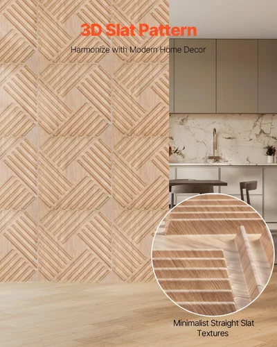 Miniatura 2 de VEVOR Paneles de pared 3D, paquete de 12 unidades de 19.7 x 19.7 pulgadas de PVC, azulejos de sal minimalistas de arte moderno, panel de acento