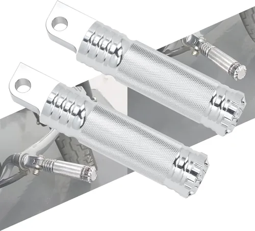 Estriberas de Motocicleta Montaje Macho Reposapiés Compatibles con Harley Sportster XL883 XL1200 Touring Road King Softail Dyna (Cromo)