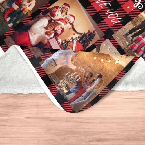 Miniatura 7 de Mantas personalizadas de Feliz Navidad, regalos personalizados con tus propias fotos, manta de fotos personalizada para mamá, papá, abuela, abuelo