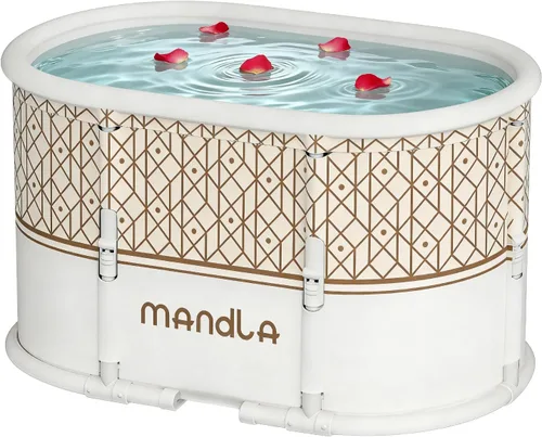 Miniatura 13 de Bañera portátil, bañera plegable sin instalación, bañeras de ducha independientes con cojín, bañera de hidromasaje plegable, bañera de agua caliente