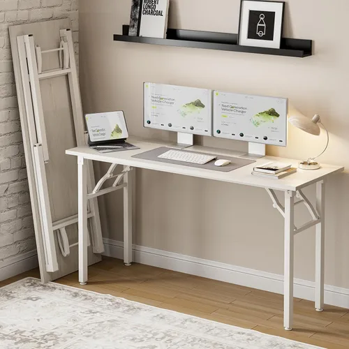 Miniatura 25 de Frylr Pequeño escritorio plegable para computadora, mesa portátil de 35.8 pulgadas para manualidades y estudio, escritorio ligero para espacios