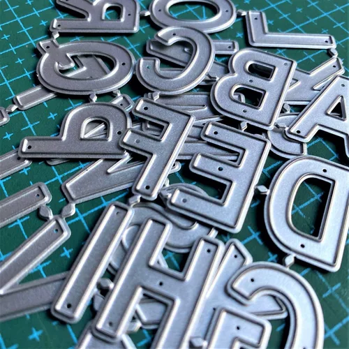 Miniatura 3 de Troqueles de corte de metal, 26 letras mayúsculas del alfabeto para hacer tarjetas, herramienta de grabado en relieve, álbum de recortes, troqueles