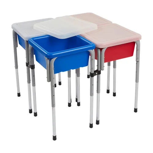 ECR4Kids Mesas modulares de juego con arena y agua con tapas, varios colores, Multi Color, 1