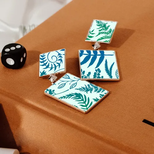 Miniatura 6 de OLYCRAFT Plantilla de arcilla de 4 x 5 pulgadas, diseño de hojas de helecho, pantalla de seda para hojas de arcilla polimérica, plantillas de Hoja