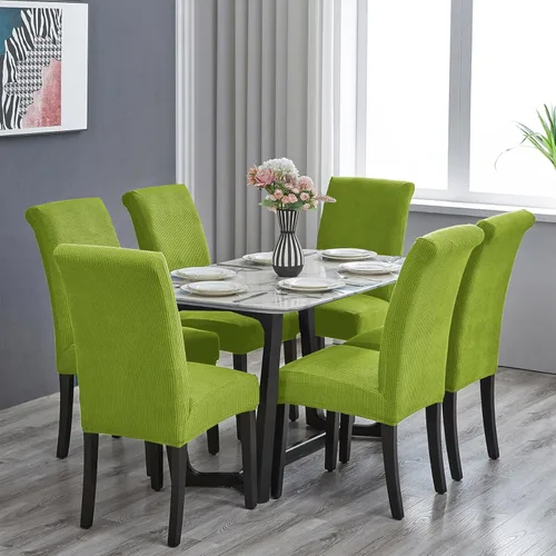 Miniatura 2 de Juego de 2 fundas para sillas de comedor, fundas elásticas para sillas de comedor, fundas para sillas de cocina de jacquard texturizadas, decoración