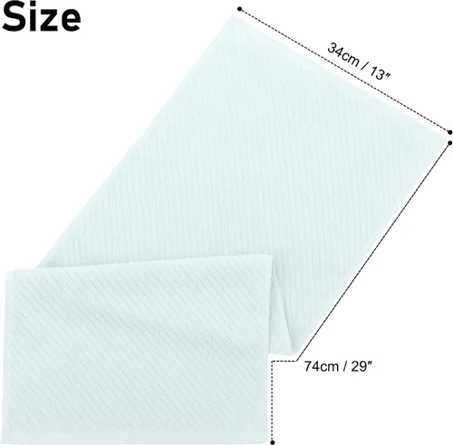 Miniatura 7 de PiccoCasa Juego de 2 toallas de mano acanaladas azules para baño, 13.4 x 29.1 in, 100% algodón, suaves, absorbentes, suaves al tacto, de secado