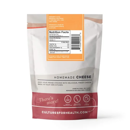 Miniatura 2 de Cultures for Health Cultivo iniciador de queso mesófilo Queso crema, requesón, mozzarella versátil, sin OMG, sin gluten, crea una variedad